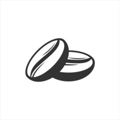 Coffee bean icon. Coffee bean vector illustration. Coffee symbol and sign. Coffee bean logo