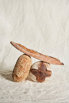 Fresh bread with crunchy crust