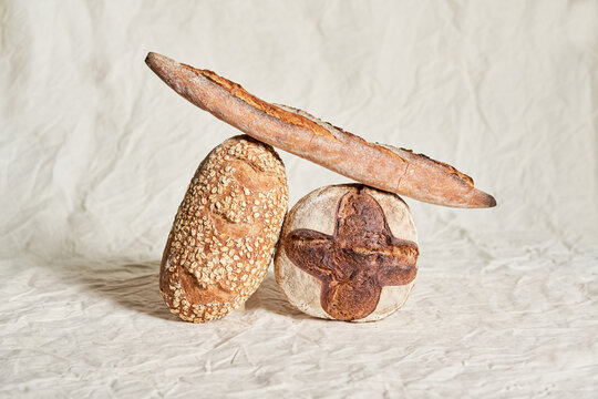 Fresh bread with crunchy crust