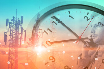 Times for 5G Communication Technology business digital lifestyle broadband antenna concept.