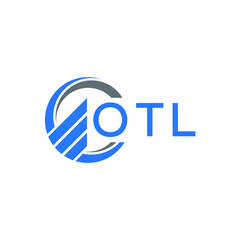 Obraz premium OTL Flat accounting logo design on white background. OTL creative initials Growth graph letter logo concept. OTL business finance logo design.