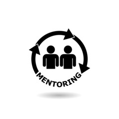 Mentoring arrows logo with shadow