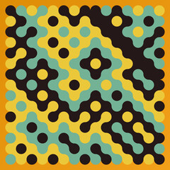 Multicolor truchet tiling connections illustration