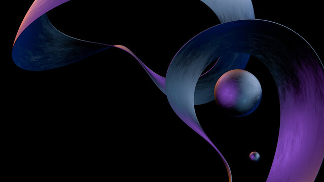 Two spheres in a closed ribbon.