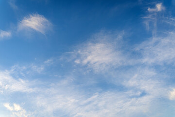Beautiful blue sky and clouds clear sky in the daytime with dramatic light.