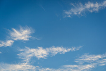 Beautiful blue sky and clouds clear sky in the daytime with dramatic light.