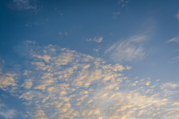 Beautiful blue sky and clouds clear sky in the daytime with dramatic light.