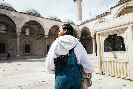 Young woman in the Blue Mosque