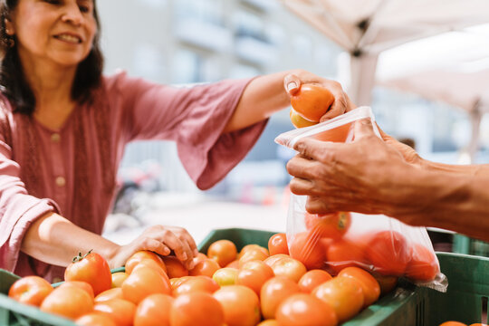 Close-up of buying vegetables