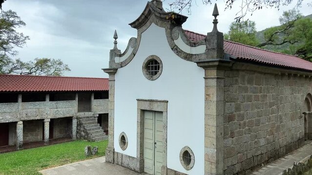 monastery of Sao Joao d Arga mosteiro e igreja de Sao Joao dArga. High quality 4k footage