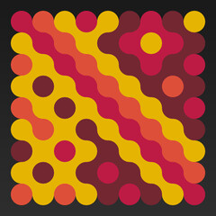 Multicolor truchet tiling connections illustration