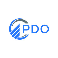 PDO Flat accounting logo design on white  background. PDO creative initials Growth graph letter logo concept. PDO business finance logo design.