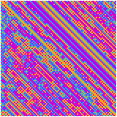 Multicolor truchet tiling connections illustration