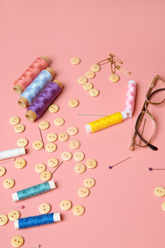 Threads and buttons for sewing