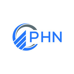 PHN Flat accounting logo design on white  background. PHN creative initials Growth graph letter logo concept. PHN business finance logo design.