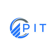 PIT Flat accounting logo design on white  background. PIT creative initials Growth graph letter logo concept. PIT business finance logo design.