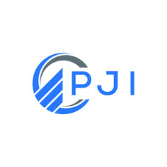 PJI Flat accounting logo design on white background.  PJI creative initials Growth graph letter logo concept. PJI business finance logo design.