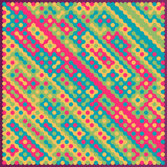 Multicolor truchet tiling connections illustration