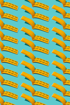 mosaic of books of raffle tickets