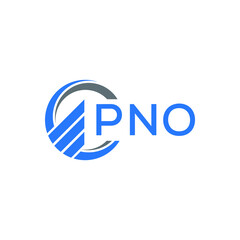 PNO Flat accounting logo design on white  background. PNO creative initials Growth graph letter logo concept. PNO business finance logo design.
