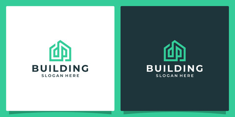 House building logo with initial letter d and b. Vector illustration graphic design in line art style. Good for brand, advertising, real estate, construction, building, and home. - obrazy, fototapety, plakaty
