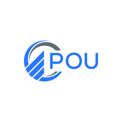 POU Flat accounting logo design on white  background. POU creative initials Growth graph letter logo concept. POU business finance logo design.