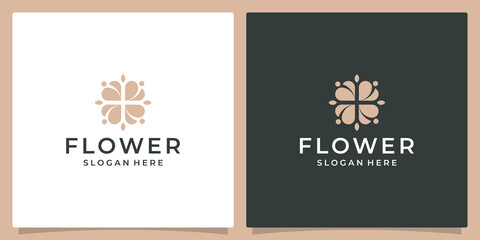 Elegant flower logo design abstract. Can be used for beauty salons, decorations, boutiques, spas, yoga, cosmetic and skin care products. premium vector