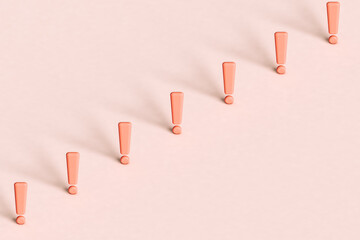 a row of exclamation points. with copy space