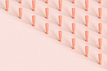 collection of pink exclamation points with copy space