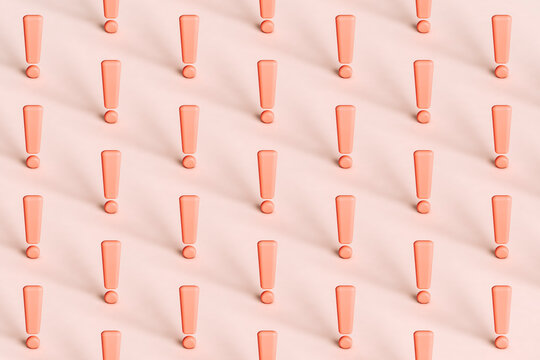 horizontal pattern of many pink exclamation points