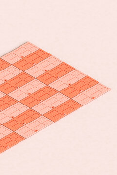 rectangle from pink front doors