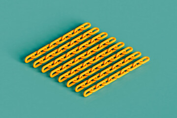 yellow chains on a blue background