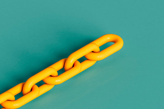 a yellow chain on a blue background