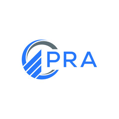 Obraz premium PRA Flat accounting logo design on white background. PRA creative initials Growth graph letter logo concept. PRA business finance logo design.