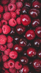 cherry and raspberry