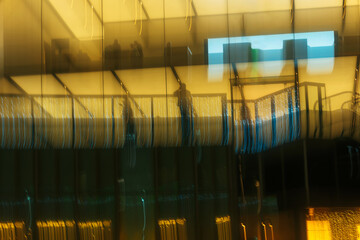 Business people silhouettes at night in the city