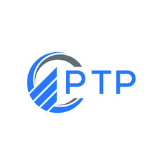 PTP Flat accounting logo design on white  background. PTP creative initials Growth graph letter logo concept. PTP business finance logo design.