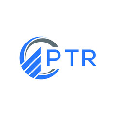 PTR Flat accounting logo design on white  background. PTR creative initials Growth graph letter logo concept. PTR business finance logo design.