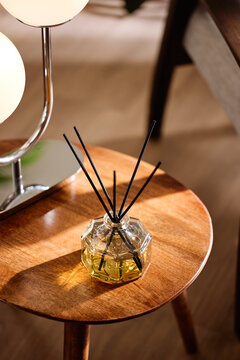 Bunch of reed diffusers in bottle