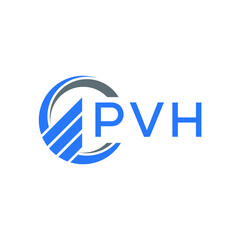 PVH Flat accounting logo design on white  background. PVH creative initials Growth graph letter logo concept. PVH business finance logo design.