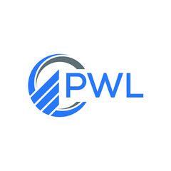 PWL Flat accounting logo design on white  background. PWL creative initials Growth graph letter logo concept. PWL business finance logo design.