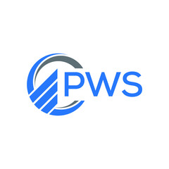 PWS Flat accounting logo design on white  background. PWS creative initials Growth graph letter logo concept. PWS business finance logo design.