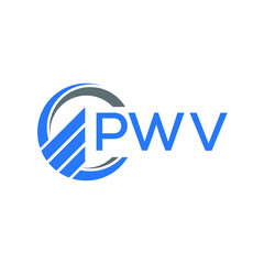 PWV Flat accounting logo design on white  background. PWV creative initials Growth graph letter logo concept. PWV business finance logo design.