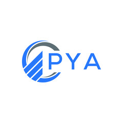 PYA Flat accounting logo design on white  background. PYA creative initials Growth graph letter logo concept. PYA business finance logo design.