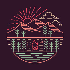 Camping at good place in the nature graphic illustration vector art t-shirt design