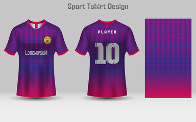 Soccer jersey design for sublimation. t-shirt sport design template, Soccer jersey mockup for football club. Fabric uniform front and back view