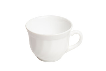 White cup isolated on white background