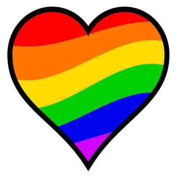 LGBT Rainbow Isolated Heart