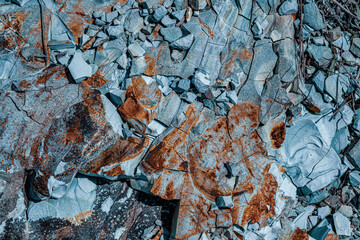 blue natural rock texture, close view