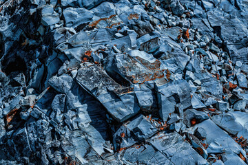blue natural rock texture, close view